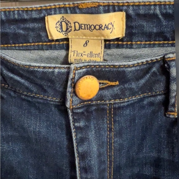 Democracy “Ab”solution High Rise Jagged Step Hem Vintage Skinny Jeans Size 8 - Picture 3 of 4